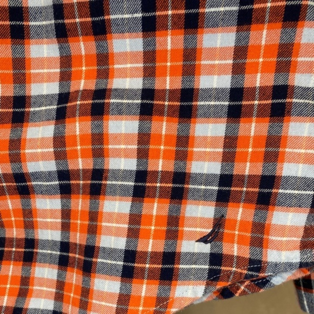 Women’s Nautica Orange & Black Plaid Long Sleeve Button Down‎ Size Medium - Picture 5 of 8